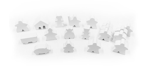 19-Piece Set of White Meeples