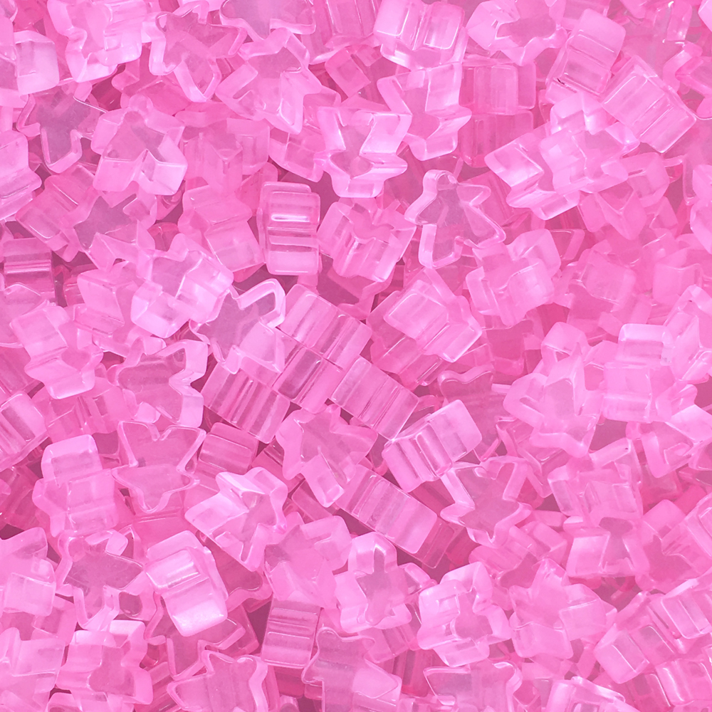 "Pink" (Translucent) Acrylic Mini Meeple